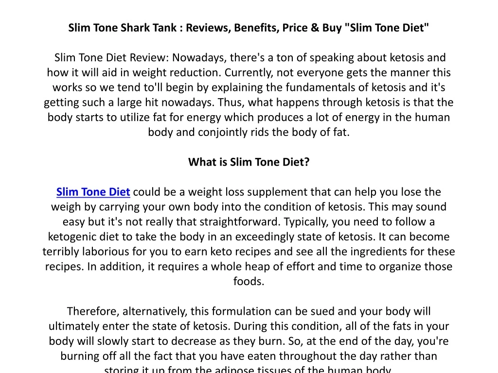 slim tone shark tank reviews benefits price