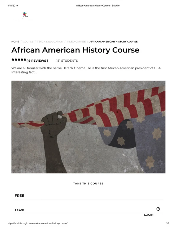 African American History Course - Edukite