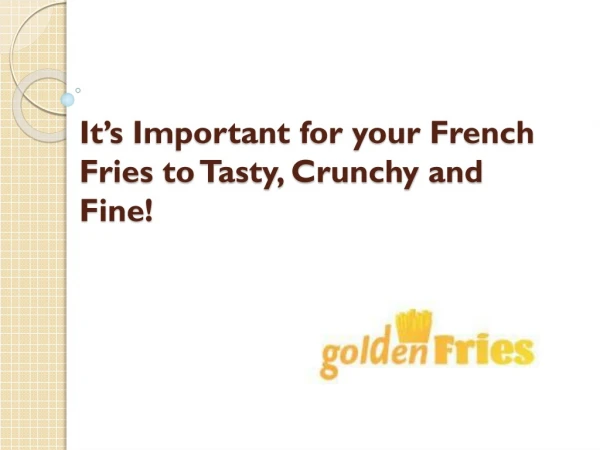 French fries manufacturer | frozen chips wholesale