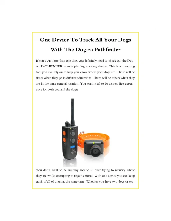 One Device to Track all your Dogs with the Dogtra Pathfinder