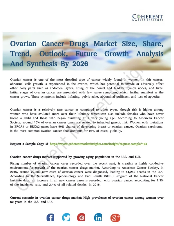Ovarian Cancer Drugs Market Entry Strategies to 2026