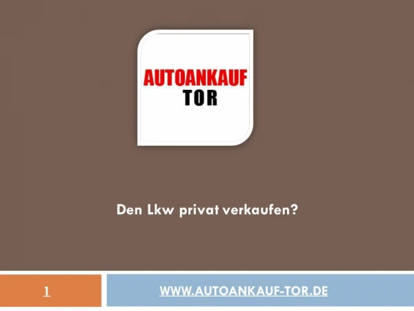 Den Lkw privat verkaufen?