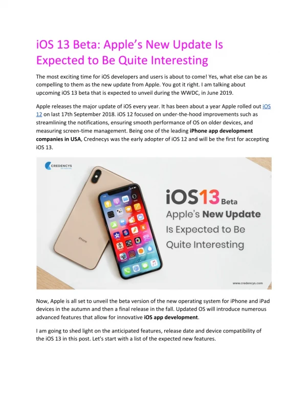 iOS 13 Beta: Apple’s New Update Is Expected to Be Quite Interesting