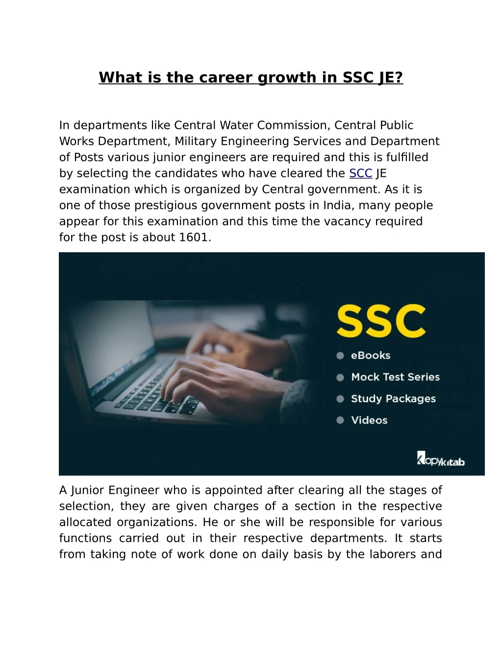what is the career growth in ssc je
