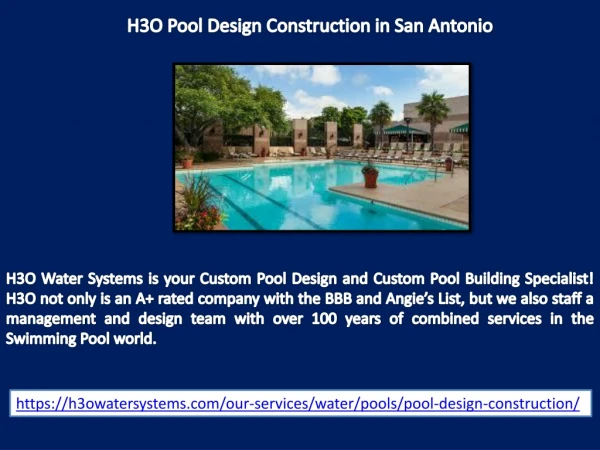 H3O Pool Design Construction in San Antonio