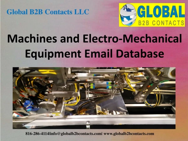 Machines and Electro-Mechanical Equipment Email Database