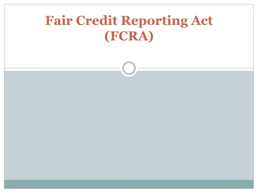 fair credit reporting act fcra
