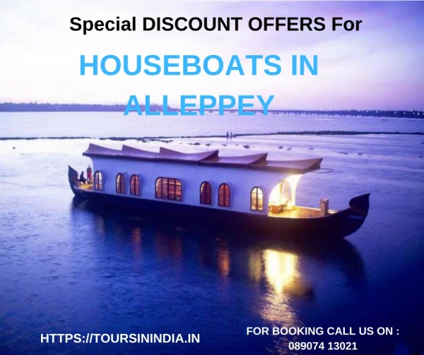 Alleppey Houseboat at special DISCOUNT | Book Houseboats in Alleppey at best price