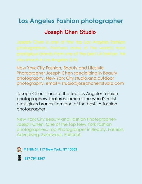 LA fashion photographer | New York Fashion Photographer NYC