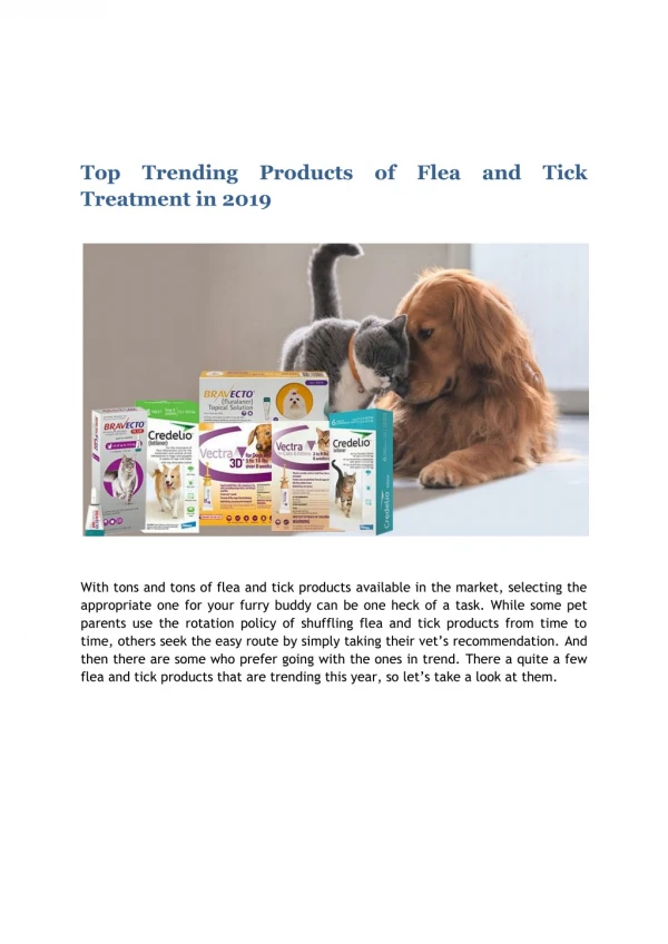 Top Trending Products of Flea and Tick Treatment in 2019