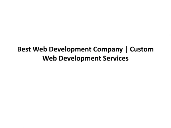 Best Web Development Company | Custom Web Development Services