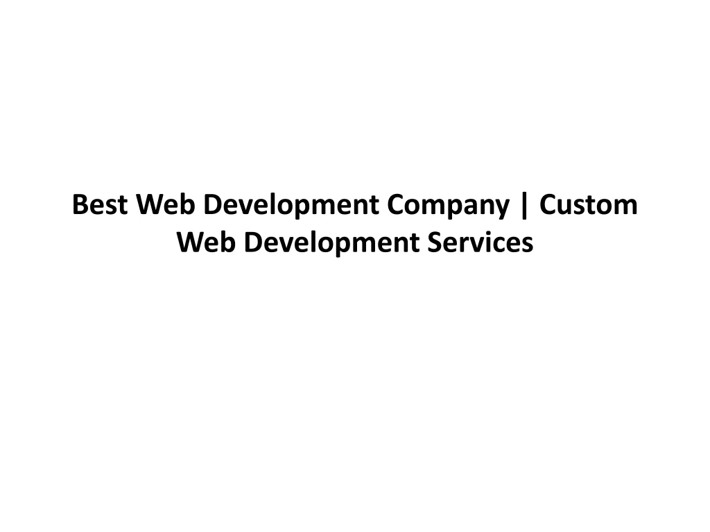 best web development company custom web development services