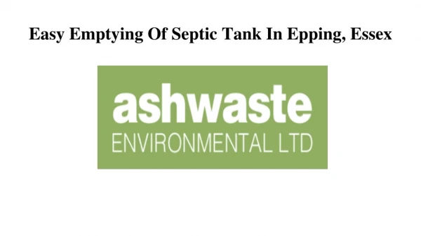 Easy Emptying Of Septic Tank In Epping, Essex