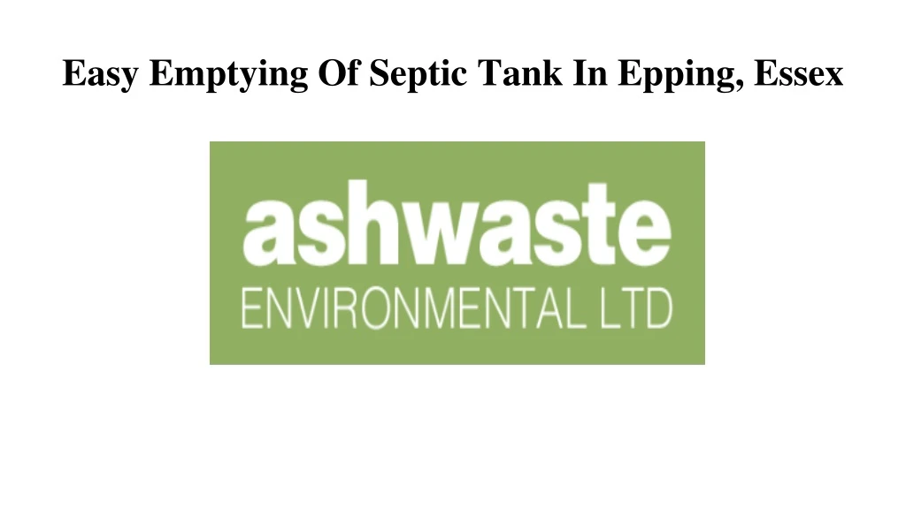 easy emptying of septic tank in epping essex