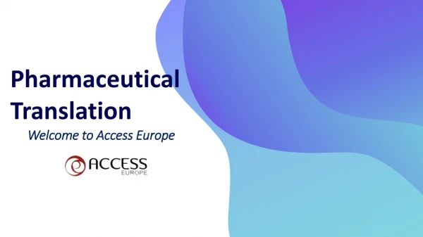 Pharmaceutical Translation Services | accesseurope