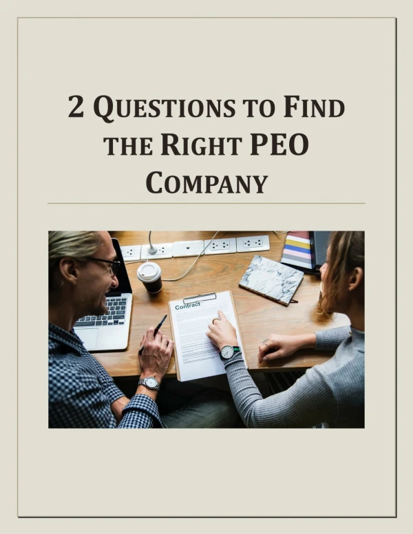 2 Questions to Find the Right PEO Company