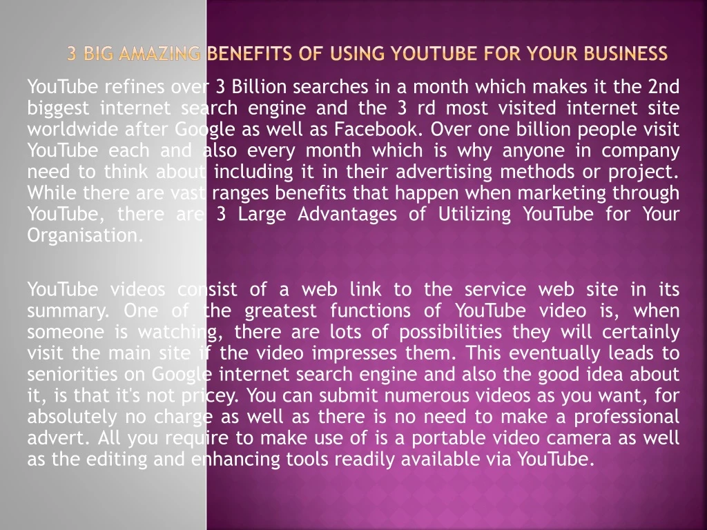 3 big amazing benefits of using youtube for your business