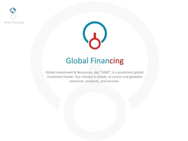 Global Financing - Prominent Global Investment Leader