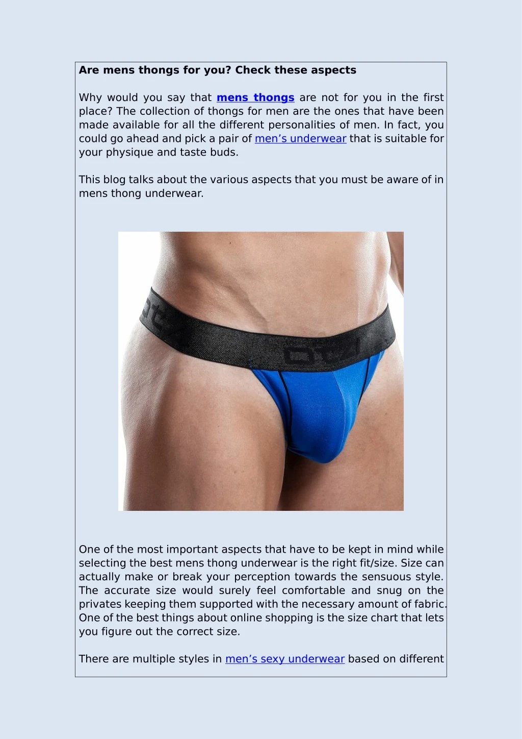 are mens thongs for you check these aspects