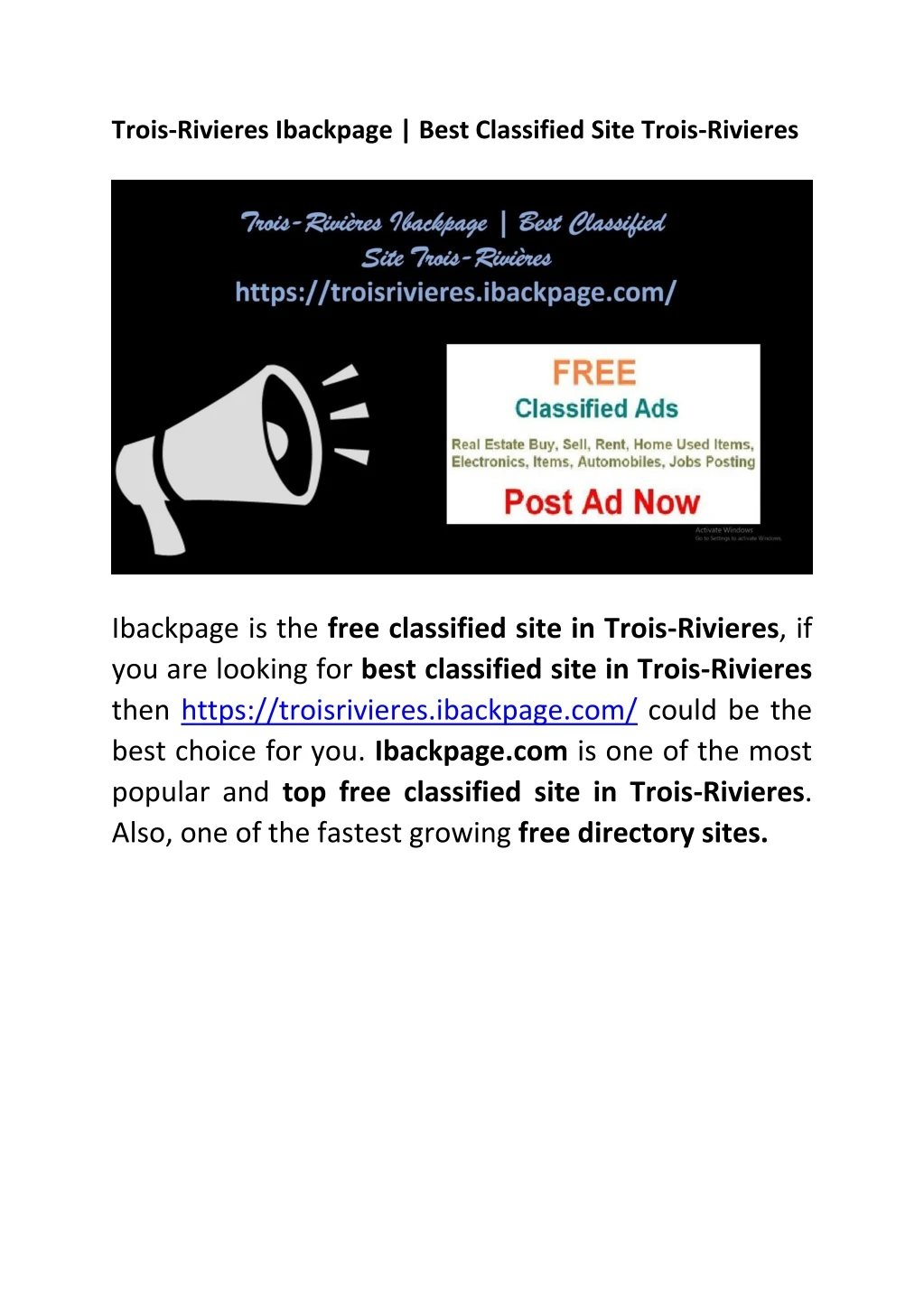 trois rivieres ibackpage best classified site