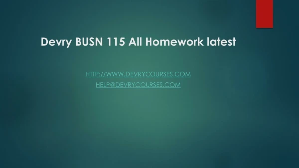 Devry BUSN 115 All Homework latest