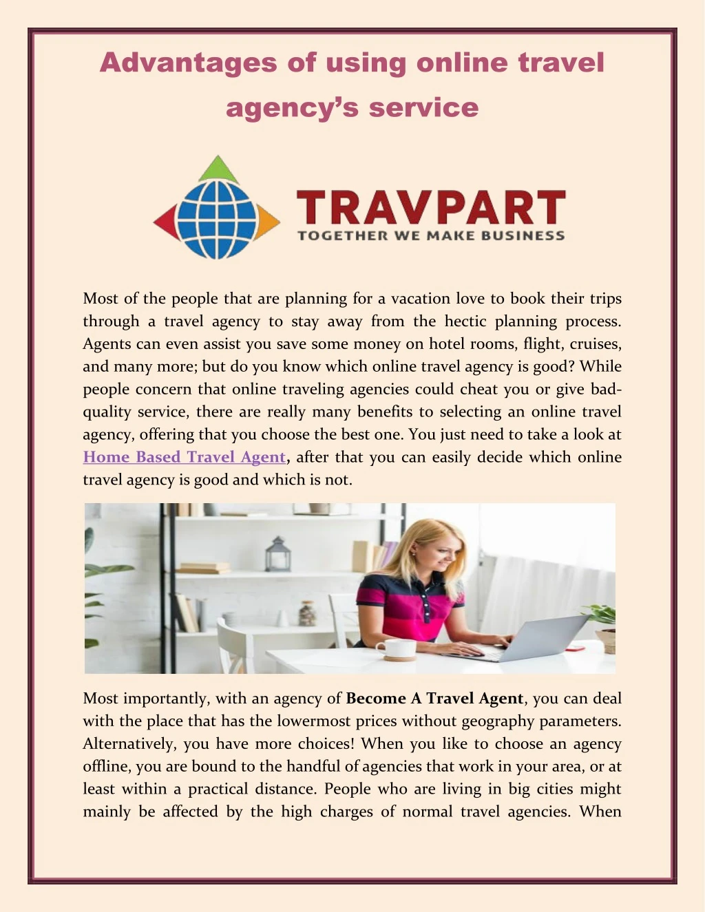 advantages of using online travel agency s service