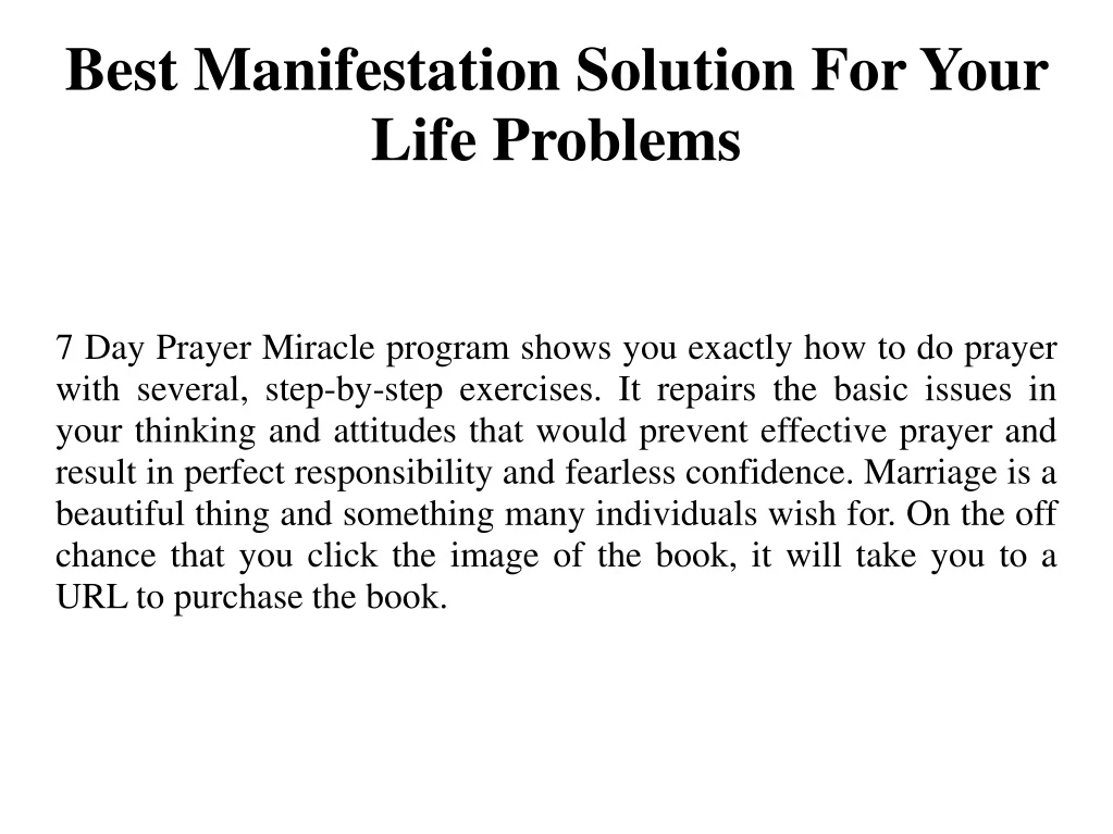 best manifestation solution for your life problems