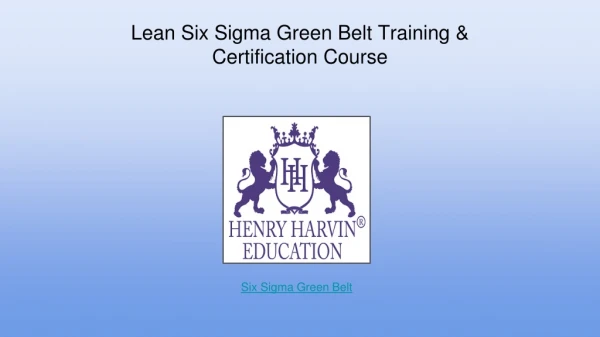 Lean six sigma green belt training & certification course