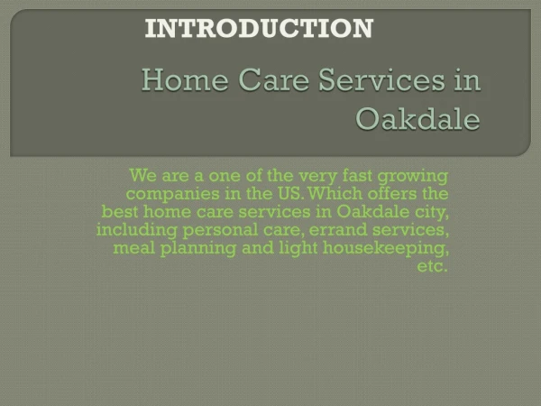 Home Care Services Oakdale