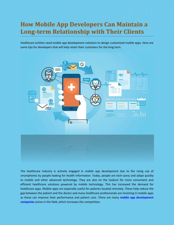 How Mobile App Developers Can Maintain a Long-term Relationship with Their Clients