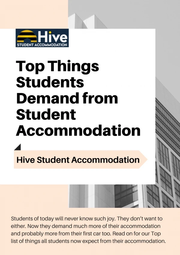 Top List of Things Students Demand from Student Accommodation Brisbane