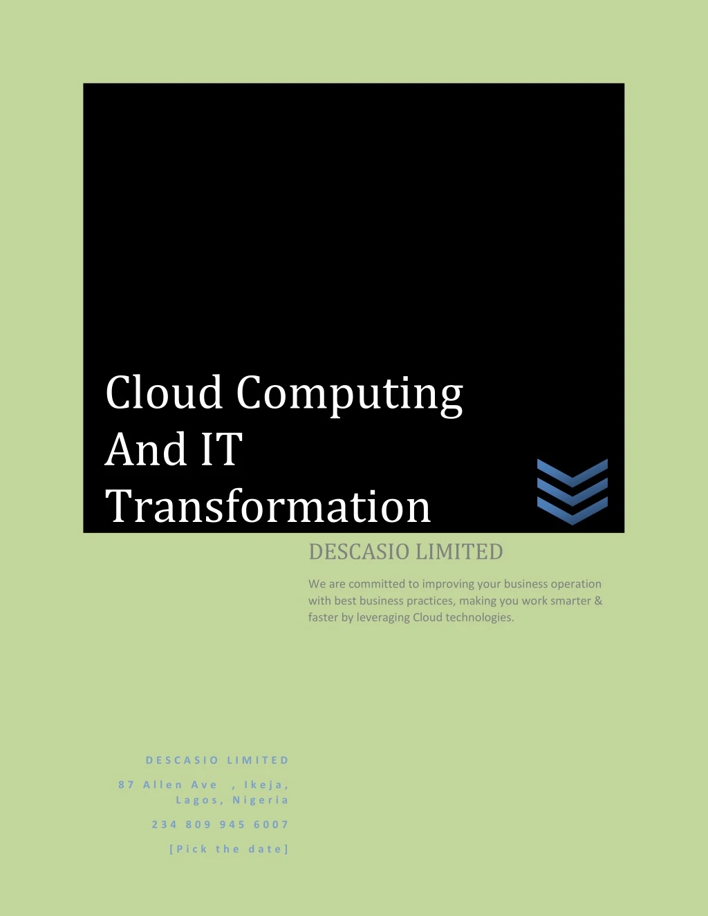 cloud computing and it transformation