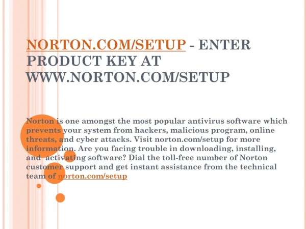 norton com setup enter product key at www norton com setup