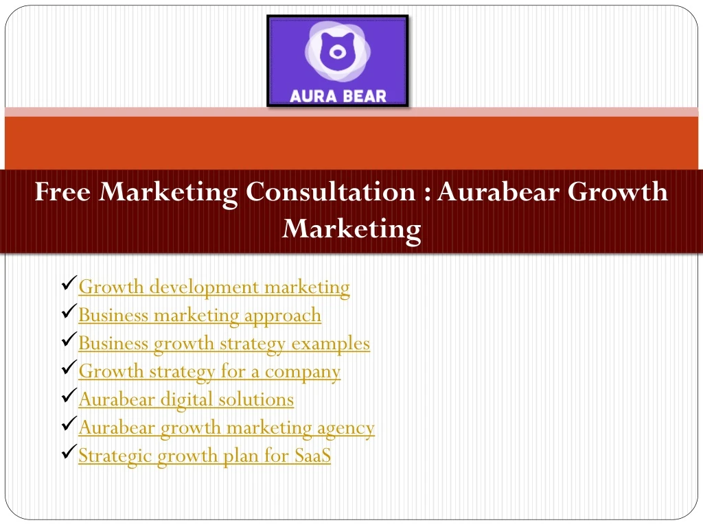 free marketing consultation aurabear growth