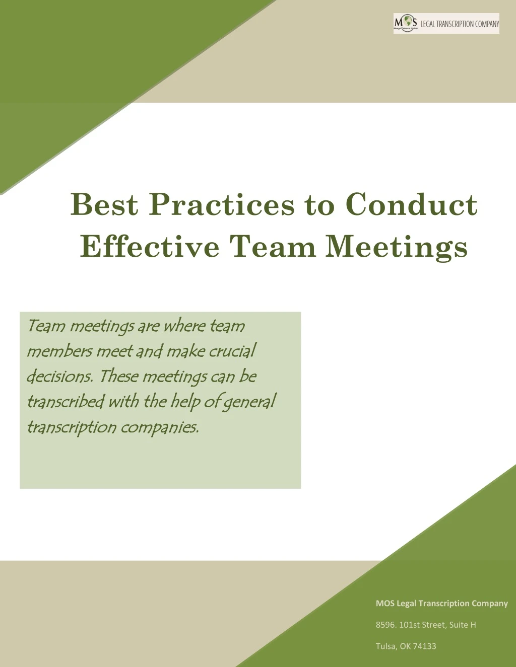 best practices to conduct effective team meetings