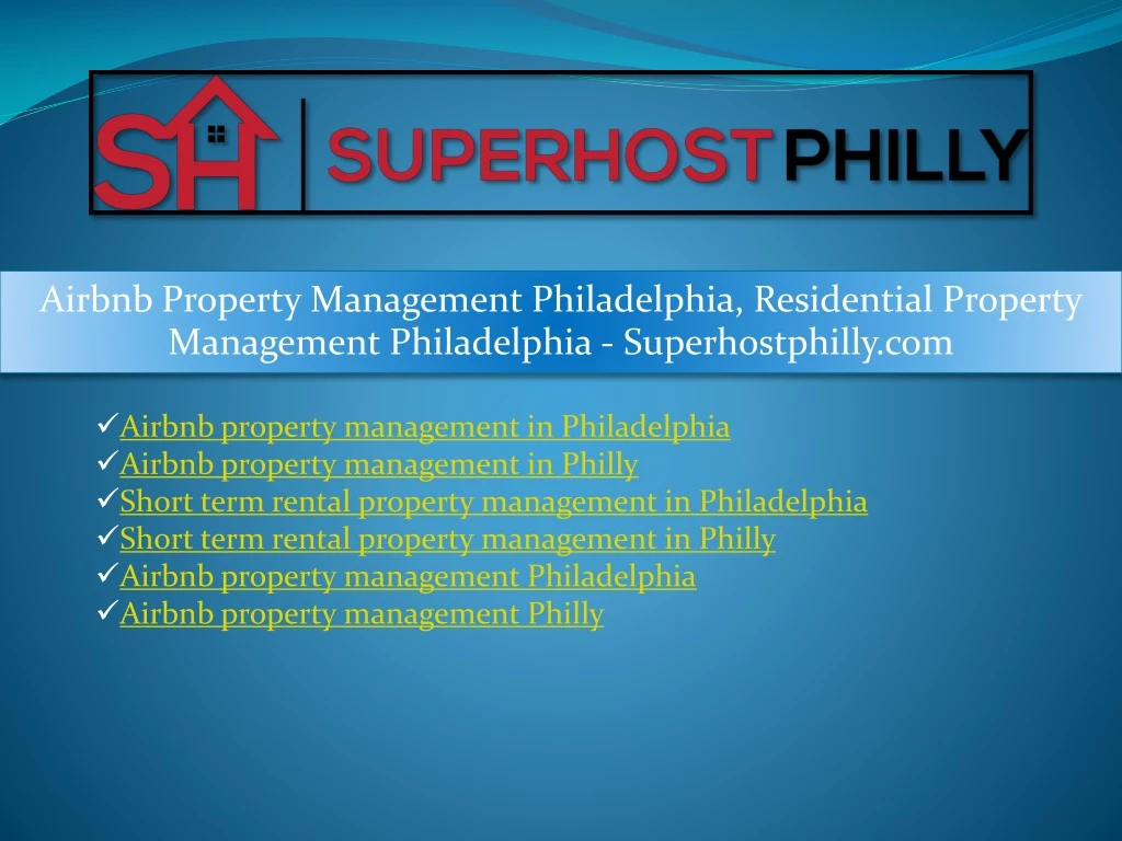 airbnb property management philadelphia