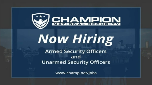Security Guard Jobs at Champion National Security
