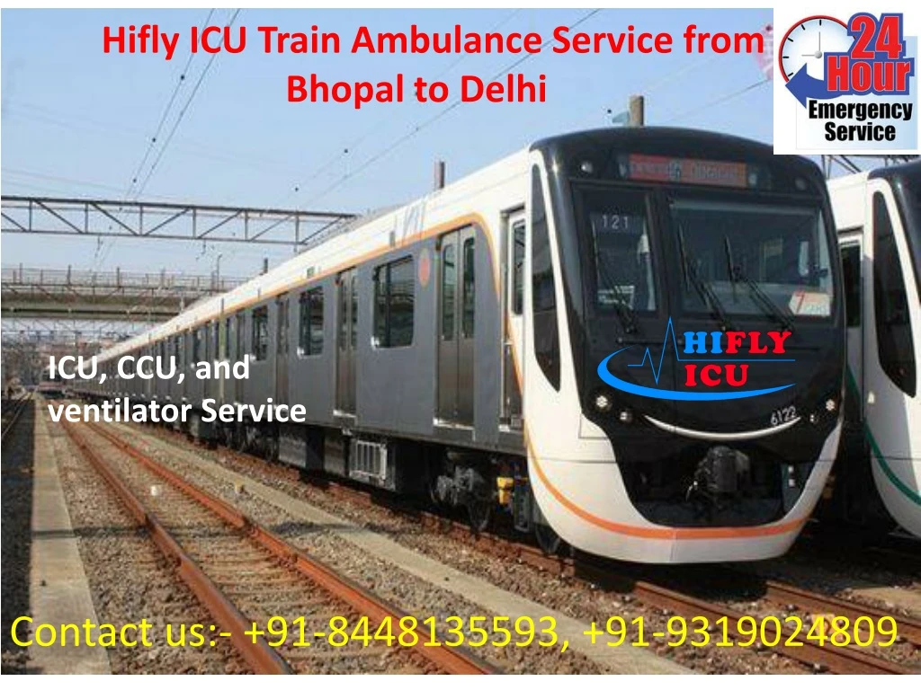 hifly icu train ambulance service from bhopal