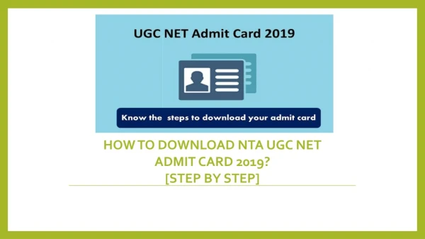 How to Download NTA UGC NET Admit Card 2019?