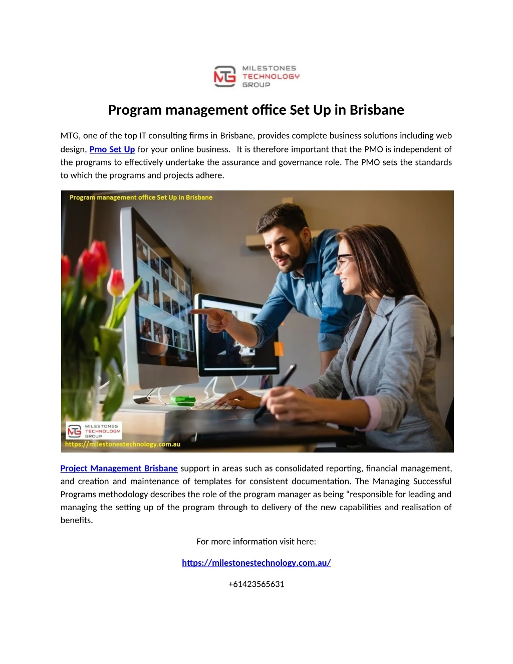 program management office set up in brisbane