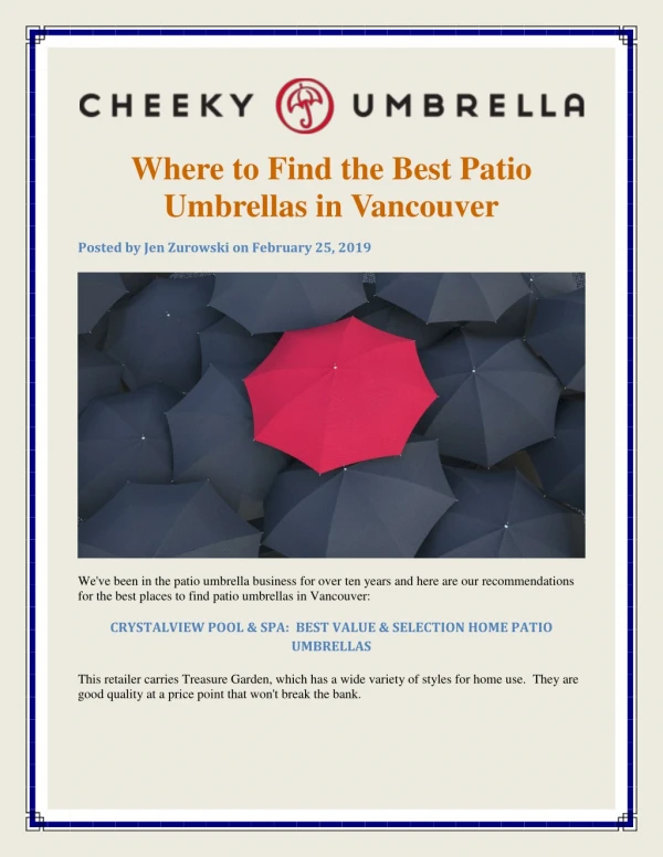 Patio Umbrellas Vancouver