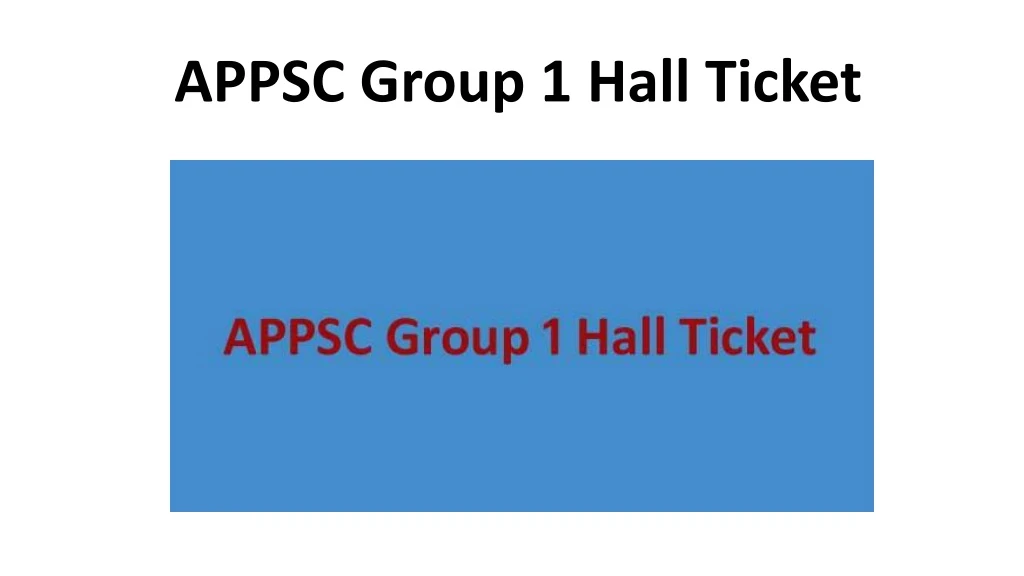 appsc group 1 hall ticket