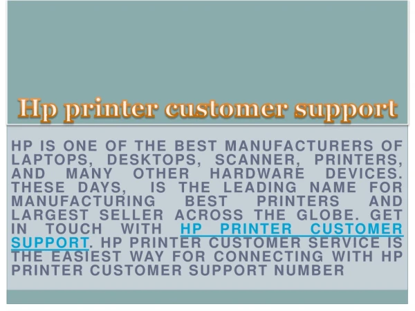 hp printer customer support