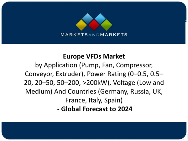 Europe VFDs Market worth $6.4 billion by 2024
