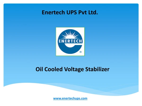 Oil Cooled Voltage Stabilizer