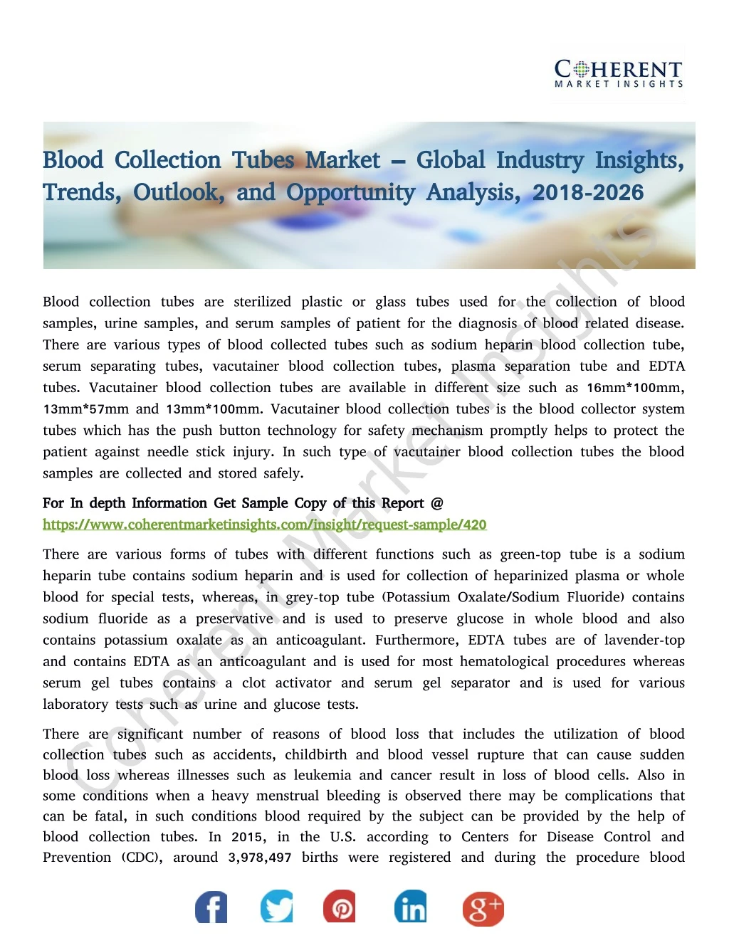 blood collection tubes market global industry