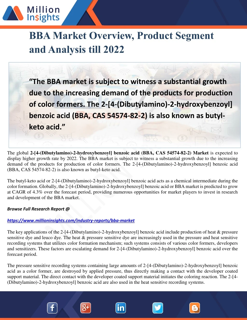 bba market overview product segment and analysis