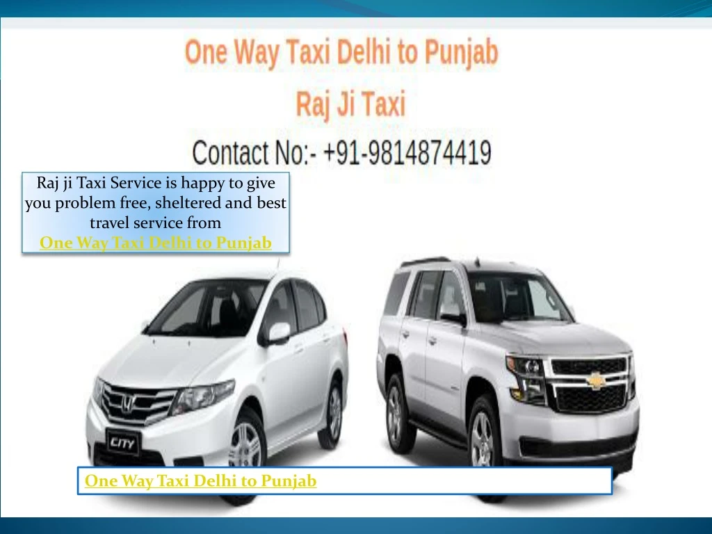 one way taxi delhi to punjab