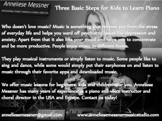 Three Basic Steps for Kids to Learn Piano - slide 1