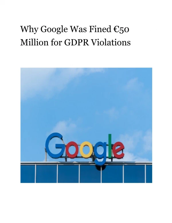 why google was fined 50 million for gdpr